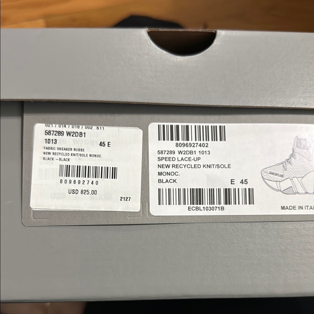 Balenciaga Men's Black Sneakers speed lace up recycled knit snickers - Picture 4 of 5